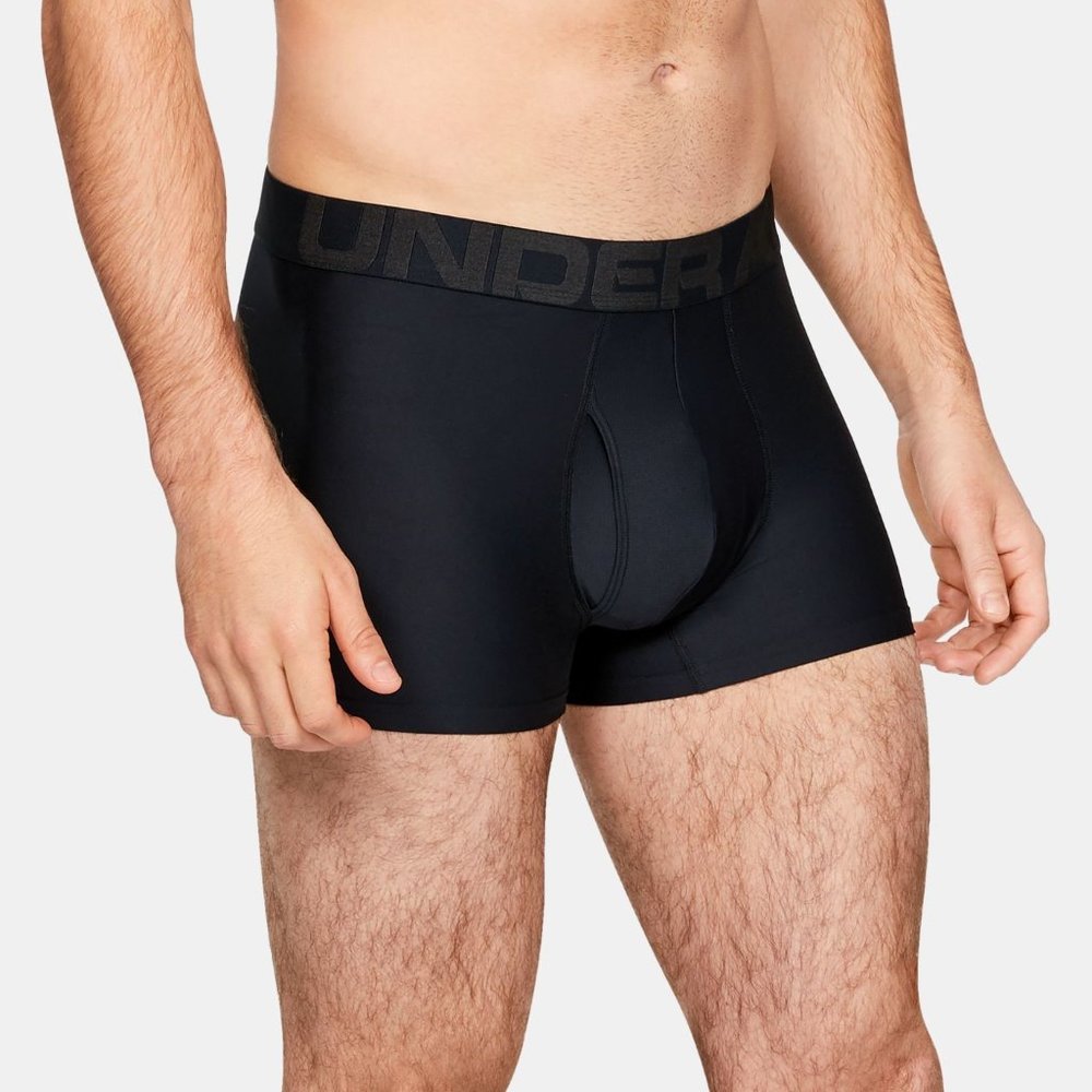 2 Pair Under Armour Tech BoxerJock 3-in, Sz XL, Boxer Briefs, Black w Black band
